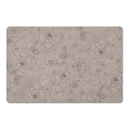 Line Floral Floor Mat